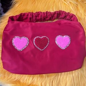 Stoney clover lane red Pink Heart Embellished Clutch
